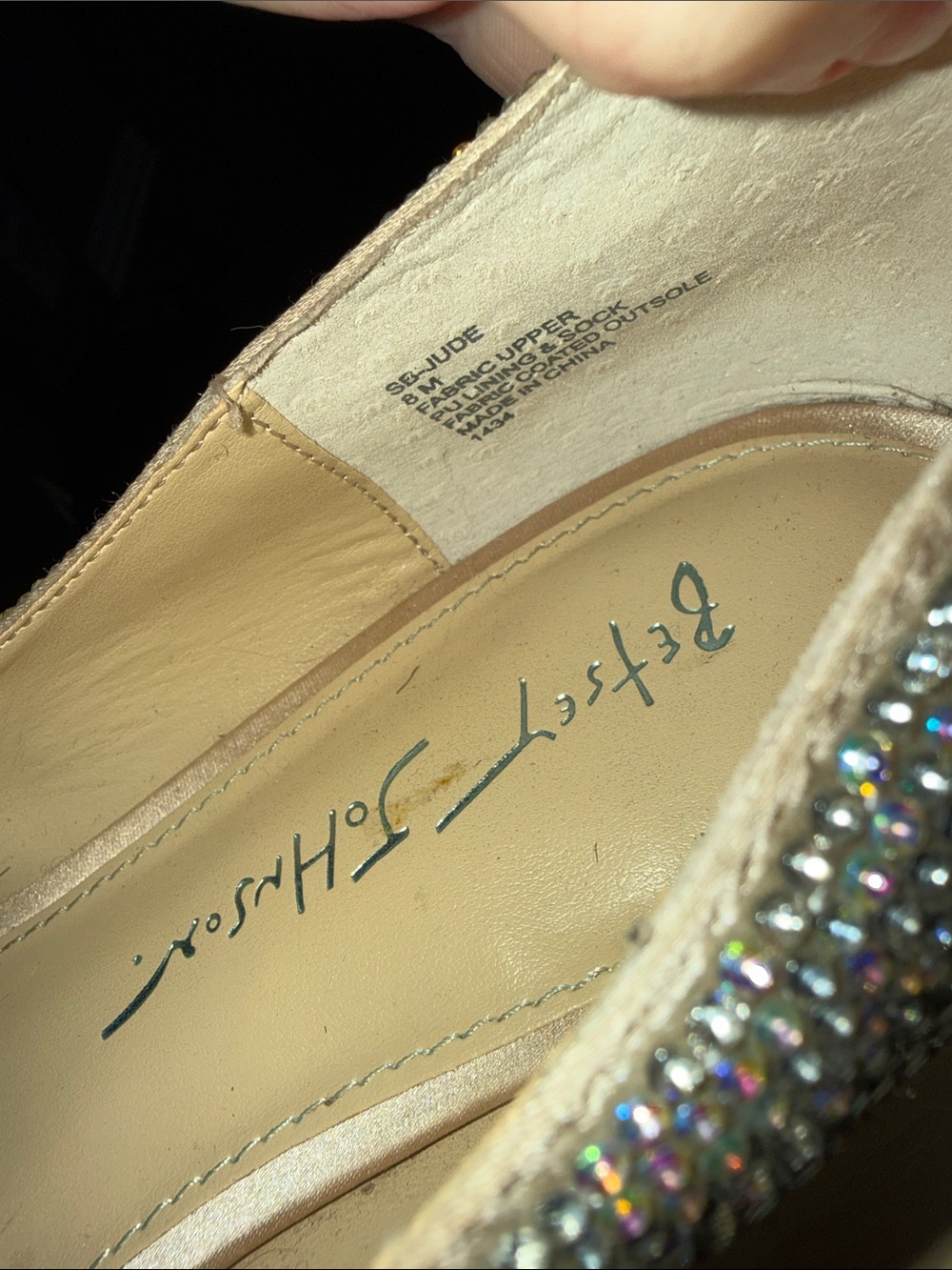 Betsey Johnson Iridescent Crystal Embellished Pointed Flats - Pink/Multicolor - Picture 6 of 6